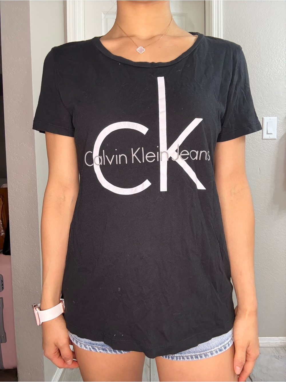 Calvin Klein Jeans Black Short Sleeve CK Logo Tee